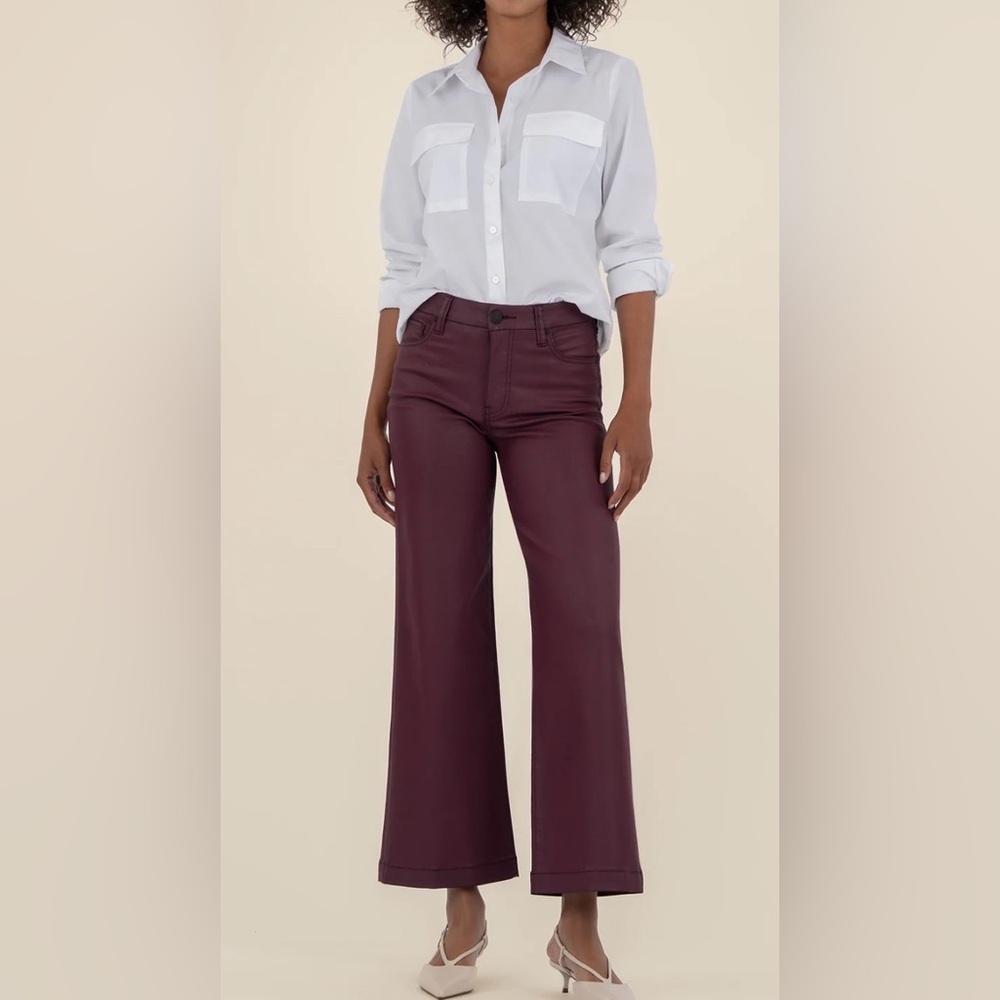 Kut From The Kloth Meg Fab Ab High Rise Coated Wide Leg Jeans NWT! - Picture 5 of 14